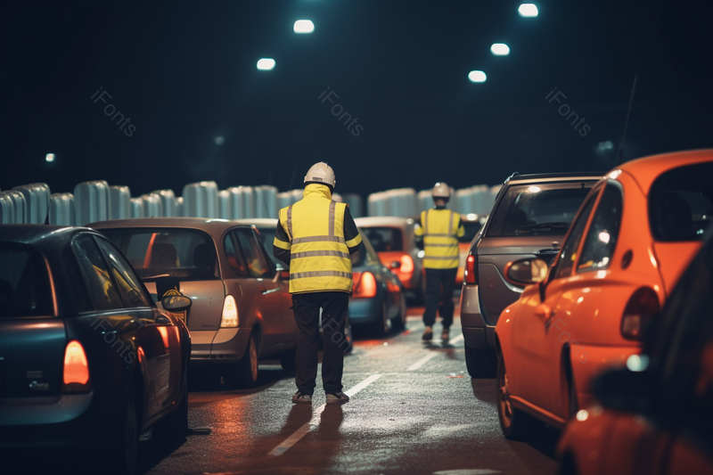 晚上检测人员在道路两旁检测疫情措施摄影图,高清,摄影图,摄影图片,图片大全,摄影图免费下载